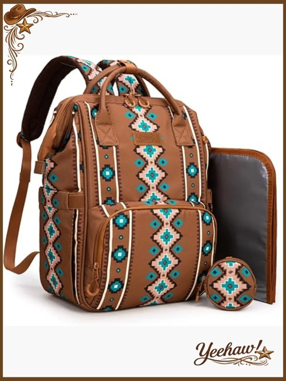 Western Aztec Diaper Bag Backpack Travel Backpack Multi-Function Baby Bags for